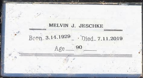 Melvin Julian Jeschke M Morial Find A Grave