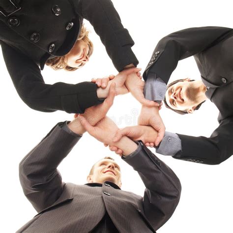 Group Handshake Between Three Young Persons Stock Photo Image Of