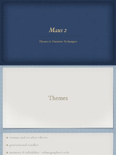 Maus 2 - Themes & Narrative Technique - pdf-1 | PDF