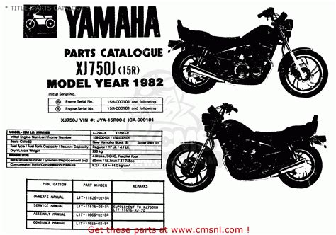 Yamaha Xj Maxim C Usa Title Parts Catalog Buy