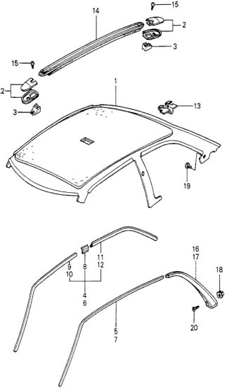 71814 671 010 Genuine Honda Molding L RR Drip