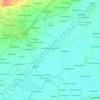 Eluru topographic map, elevation, terrain