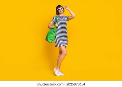 Full Length Photo Cute Brunette Millennial Stock Photo 2025878654 Shutterstock