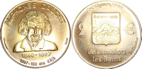 2 Euro Lamalou Les Bains Alphonse Daudet Francia Numista