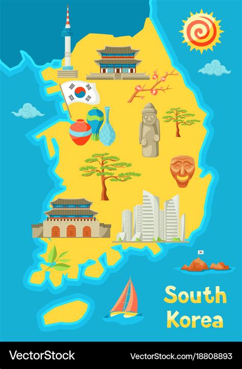 Korea Map Cartoon