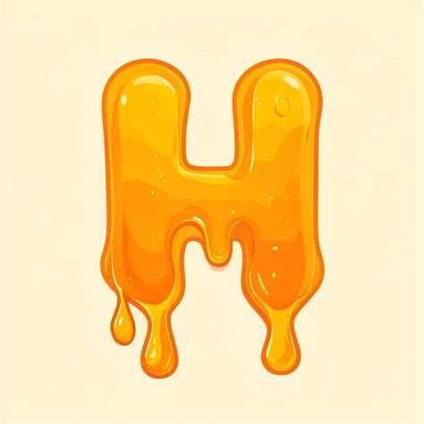 glossy honey letter  cartoon illustration monogram playground