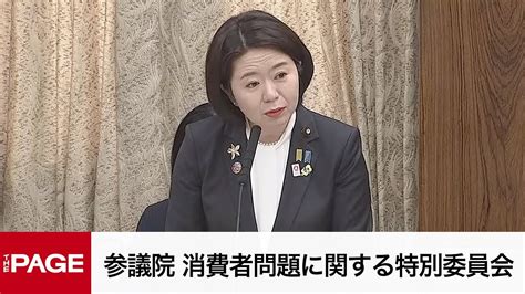 【国会中継】参議院 消費者問題に関する特別委員会 一般質疑（2024年4月12日） Youtube