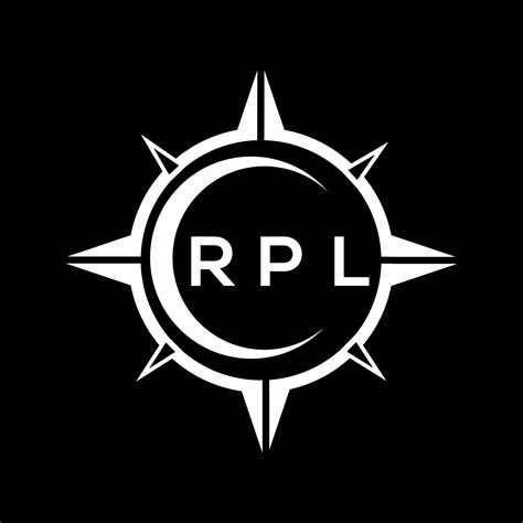 RPL abstract technology circle setting logo design on black background