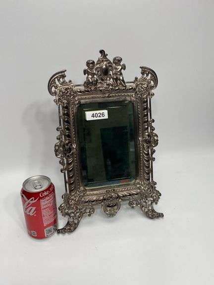 Antique Nickel Plated Bradley And Hubbard Framed Mirror Dixons