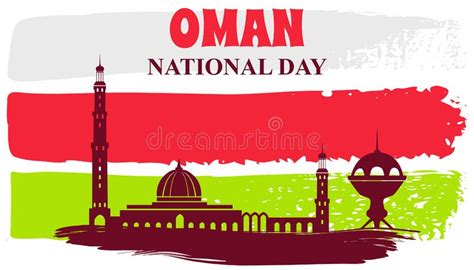 Oman National Day Symbol Vector Illustration Card Stock Vector