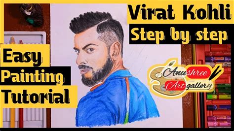 How To Draw Virat Kohli Colour Sketch Outline Tutorial Step By