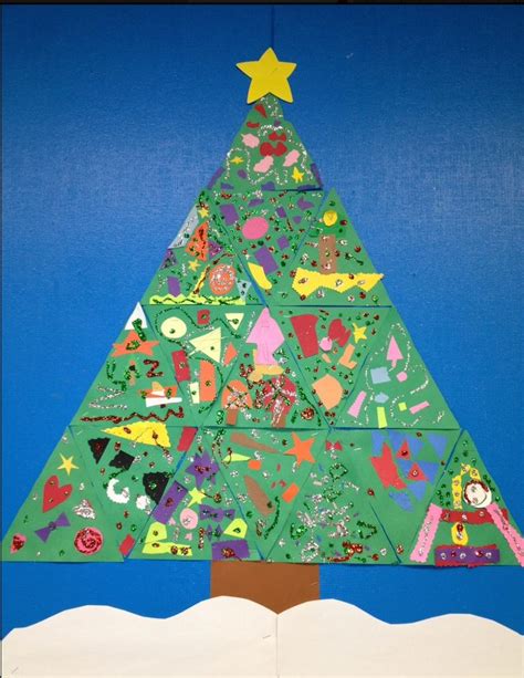 Individual Equilateral Triangles To Create Class Christmas Tree