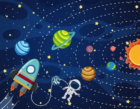 Astronauta En El Espacio Ruimte Illustratie Ruimte Thema Ruimte