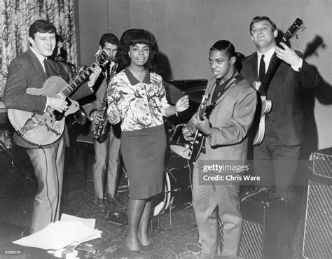 21 Year Old American Pop Singer Mary Wells Rehearsing With Members