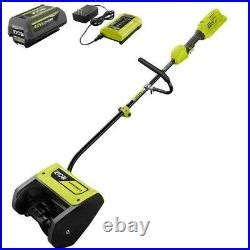 RYOBI 12 in. Cordless Electric One-Stage Snow Shovel with 4.0 Ah ...