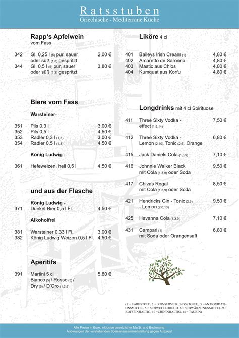 Menu2 RATSSTUBEN KÖNIGSTEIN