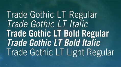 Trade Gothic Font | Free Fonts Vault