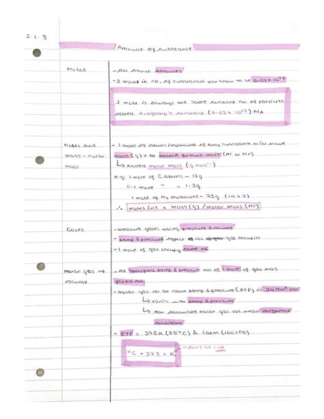 Solution Amount Of Substance Notes A Level Chemistry Studypool