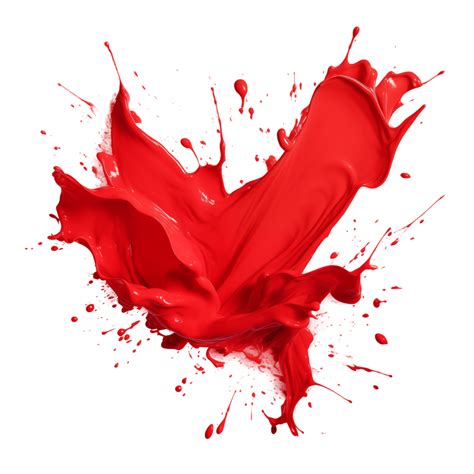 Red Paint Splash In Mid Air Isolated On Transparent Background 50590944 Png