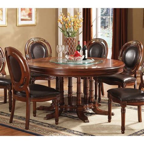 Round Dining Table In Brown Cherry Shop For Affordable Home Furniture