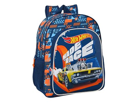 Mochila Escolar HOT WHEELS Speed Club Laranja Azul Marinho 32 X 38 X 12 Cm Worten Pt