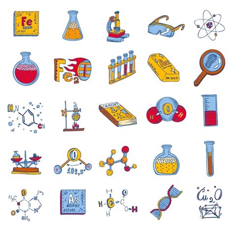 Premium Vector Chemistry Lab Icon Set