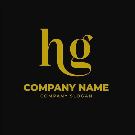 Letra HG Monograma Logo Design Estiloso Minimalista Vetor Premium