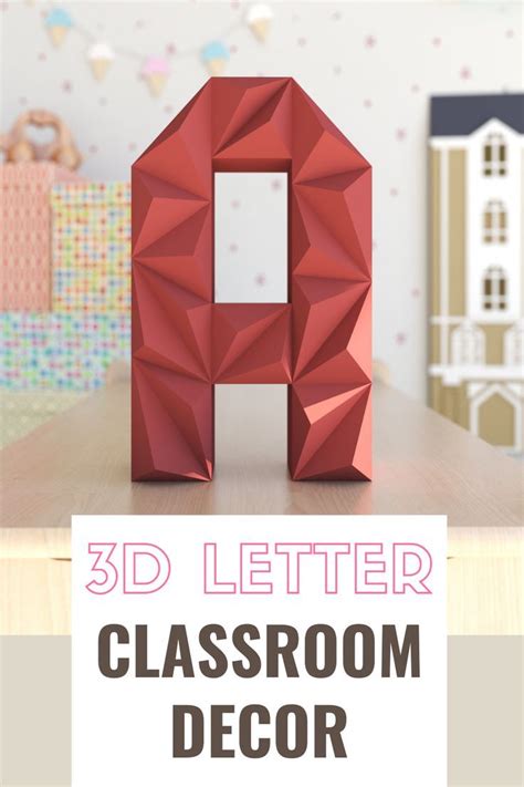 A Letter Diy Papercraft 3d Paper Alphabet Classroom Alphabet Decor