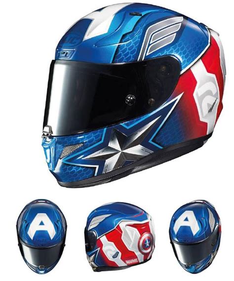 Casque Rpha Captain America Hjc Rpha Bleu Blanc Rouge Maxxess Fr