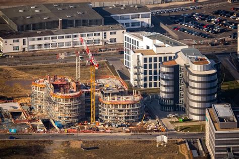 Düsseldorf aus der Vogelperspektive Neubau eines Büro und