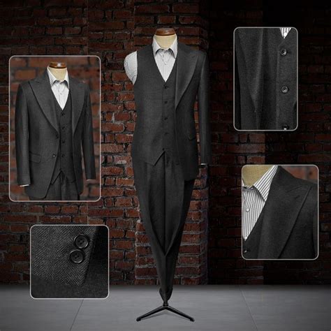 StudioSuits Thomas Shelby Peaky Blinders Charcoal Tweed Suit Peaky