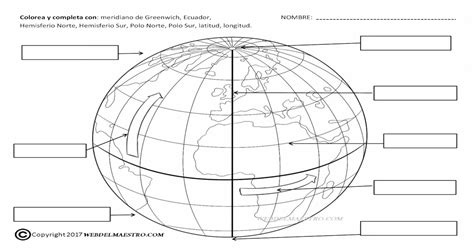 Colorea Y Completa Con Meridiano De Greenwich Colorea Y Completa