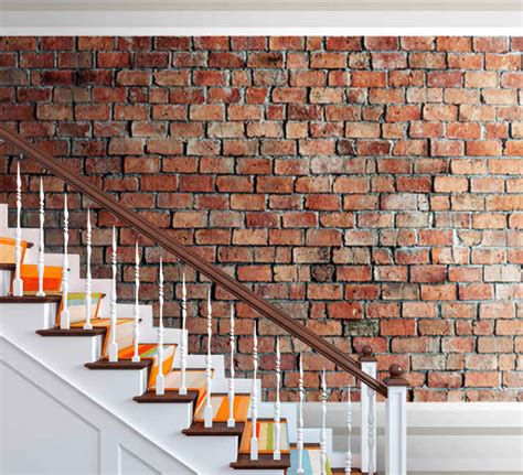 Brick wall with frame brick mural - TenStickers