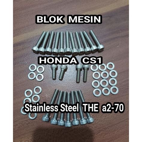 Jual Baut Mesin Blok Set Bak Kopling Block Honada Cs L Stainless