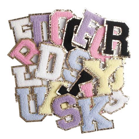 Custom Glitter Chenille Alphabet Letter Greek Varsity Designer Badge