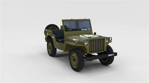 Full W Chassis Jeep Willys Mb Military Rev D Model Cgtrader