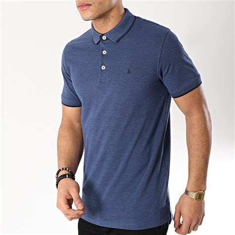 Jack And Jones Polo Manches Courtes Paulos Bleu Marine