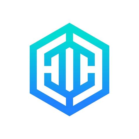 Diseño del logotipo de la empresa con la letra h hexagonal Vector Premium