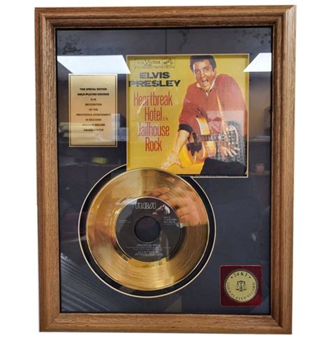 Elvis Presley Heartbreak Hotel 24KT Gold Record Single FiftiesStore