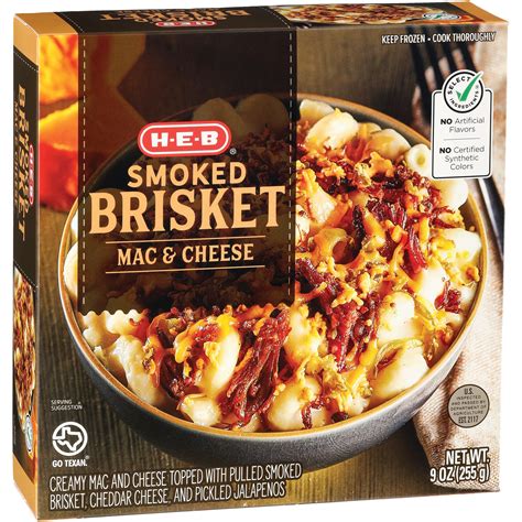 H E B Smoked Brisket Mac Cheese Bowl Frozen Meal Shop Entrees