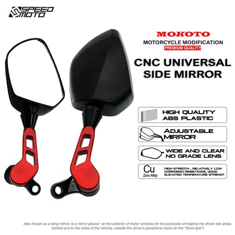 MOKOTO H3068 DUCATI SIDE MIRROR ALLOY CNC BIG CLEAR 1 1 UNIVERSAL MADE