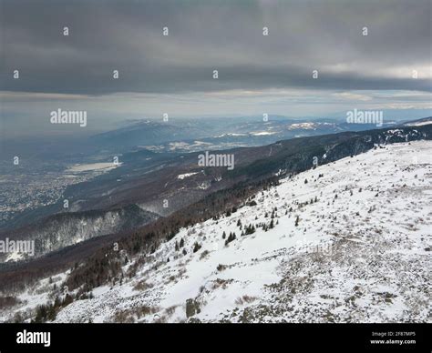 Aerial View Of Vitosha Mountain Near Kamen Del Peak Sofia City Region