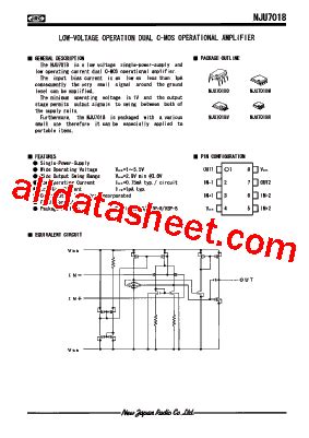 NJU7018D Datasheet PDF New Japan Radio