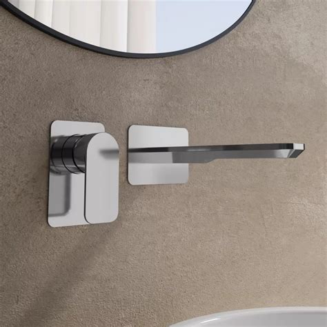 Miscelatore Lavabo A Muro Canna Cm Cromo Fusion