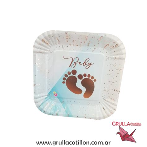 PLATO BABY CELESTE x8 Comprar en GRULLA COTILLÓN