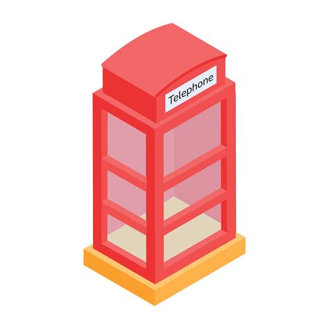 Telephone booth handy illustration in isometric style 29306114 Vector ...