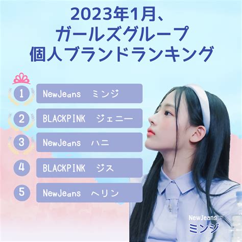 1位がジェニーじゃない？2023年1月、ガールズグループ個人ブランドランキング発表 K Pop・ドラマ・映画 Tt Shop