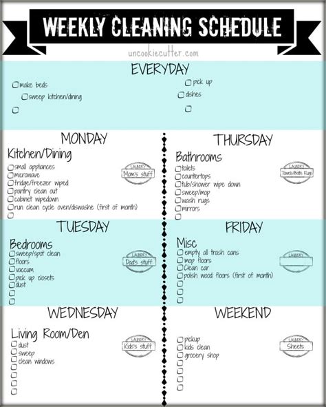 Weekly Customizable Cleaning Schedule Printable and Video Tutorial ...