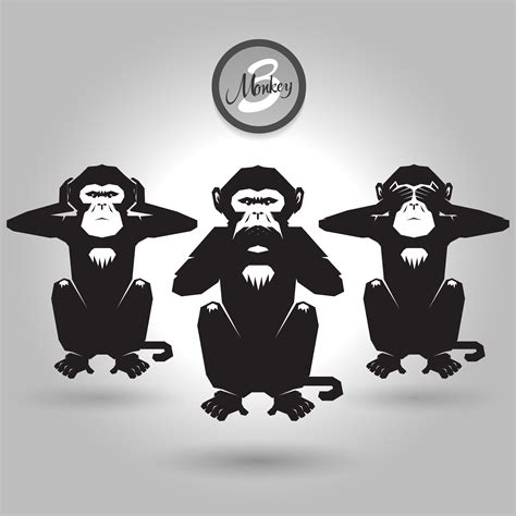 abstract three monkeys 640421 Vector Art at Vecteezy