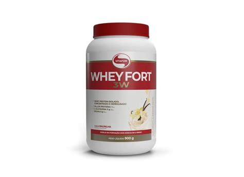 Whey Fort 900G Proteína Isolado Concentrado Vitafor em Promoção é